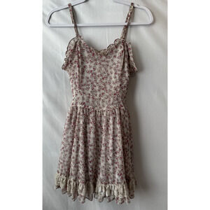 Tripp NYC Daang Goodman Women’s S Y2K Pink Skull Sweetheart Lace Ruffle Dress